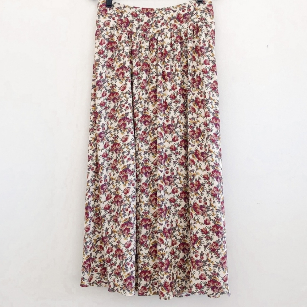 Sezane Maria Red Floral Midi Skirt | 36 - Picture 3 of 11